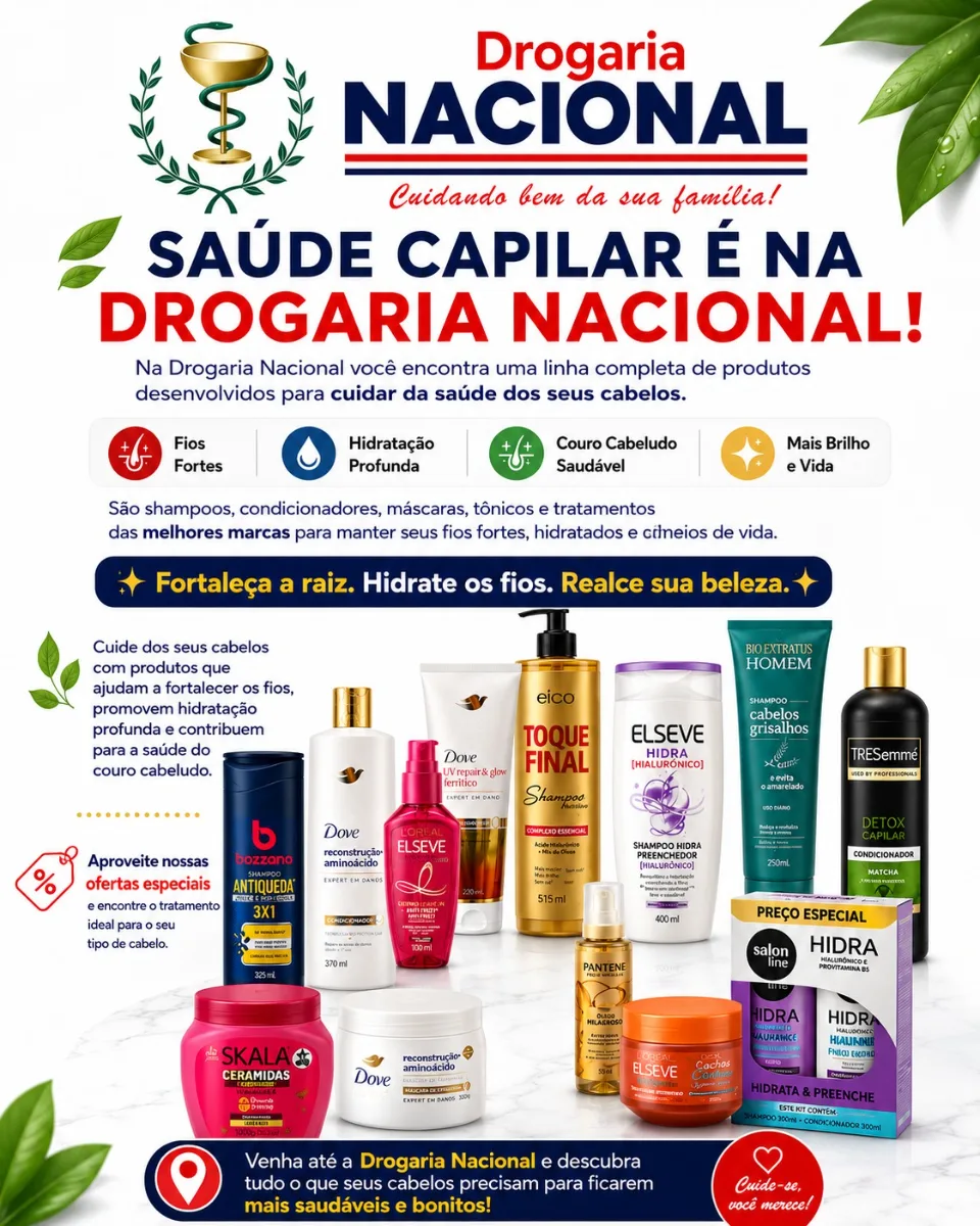 Saúde Capilar é na Drogaria Nacional