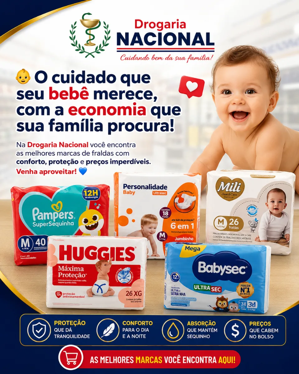 O cuidado que seu bebê merece, com a economia que sua família procura!