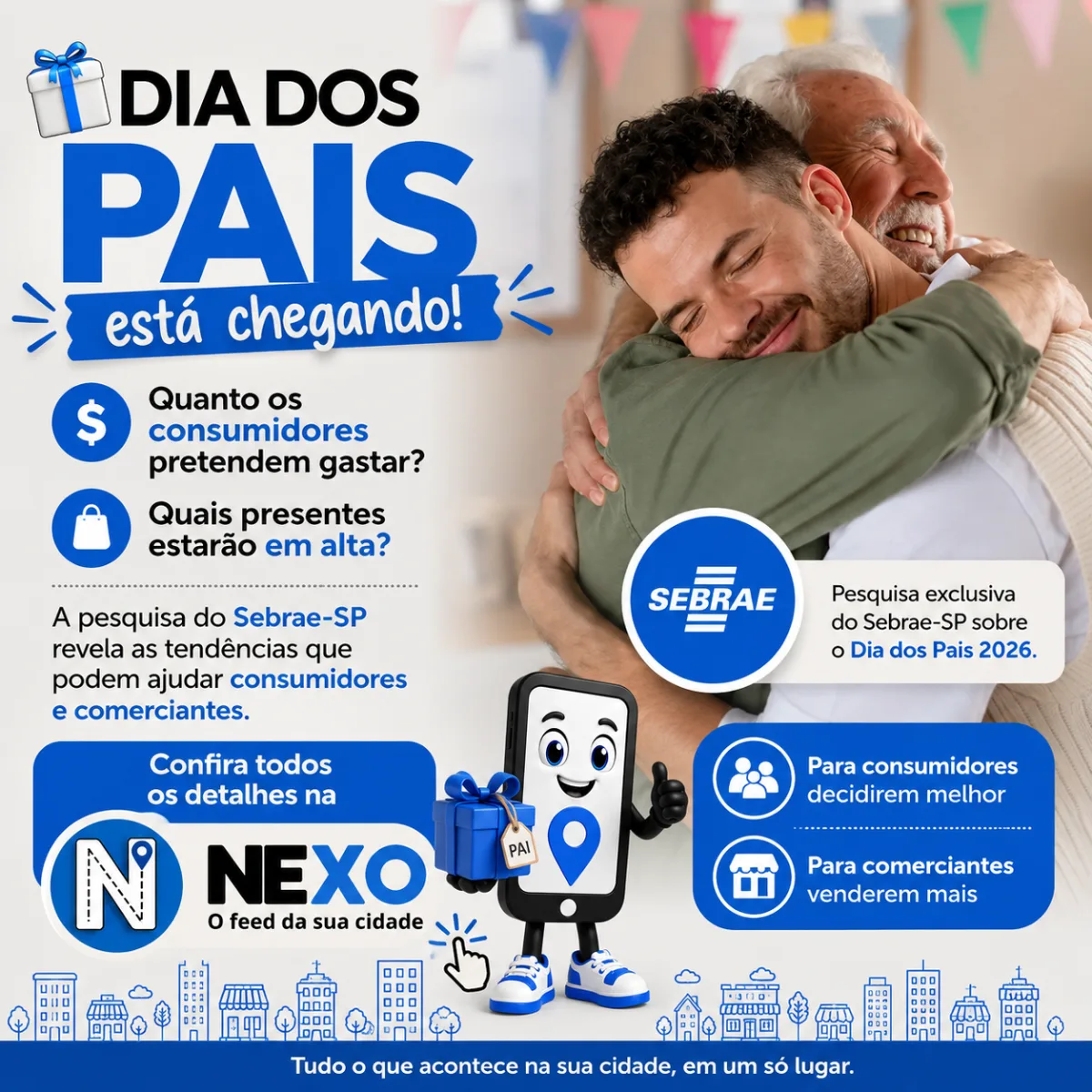 Gasto com presentes no Dia dos Pais será de R$ 280, segundo pesquisa do Sebrae-SP