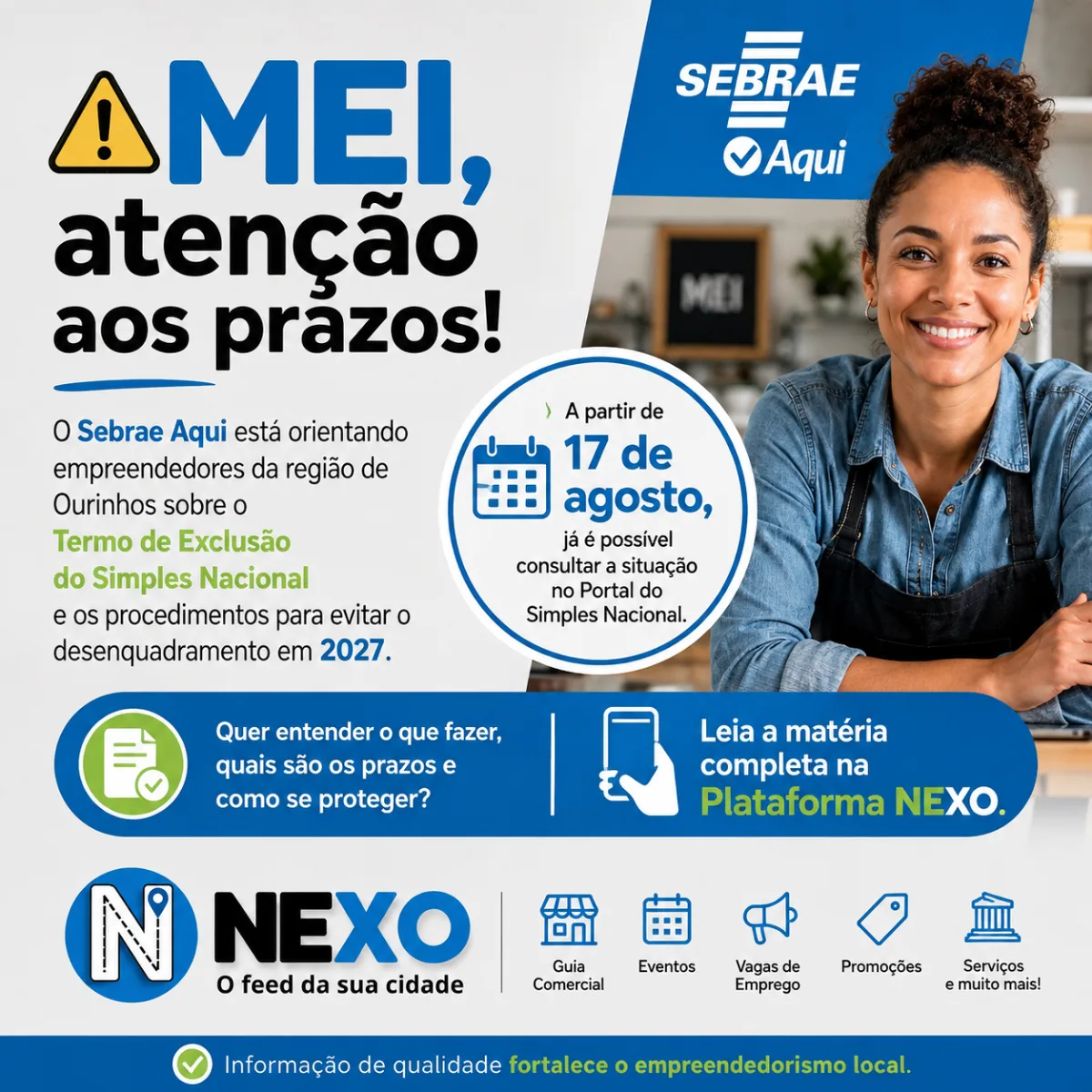Sebrae Aqui orienta MEIs da região de Ourinhos sobre Termo de Exclusão do Simples Nacional e alerta para prazos decisivos